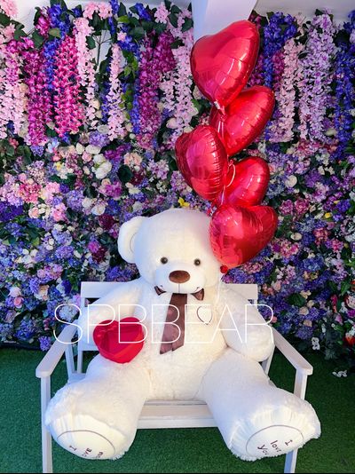 Подарочный набор №7 - Плюшевый мишка 200 см, Шары сердца 5, Киндер бокс большой