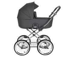 Коляска 2в1 Roan Bass Next Classic Steel Grey/Chrome D14 руч.Серый