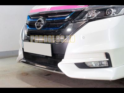 Защита радиатора Nissan Serena 2016-2019 black верх