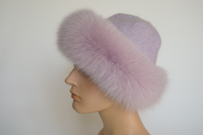 Шапка Vizio 8058 CCP  V с мехом лиловая