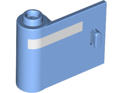 Door 1 x 3 x 2 Left - Open Between Top and Bottom Hinge with Horizontal White Line Pattern, Medium Blue (92262pb004 / 6236642)