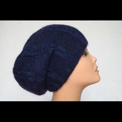 Берет синий из шерсти и мохера Vizio Италия 5294