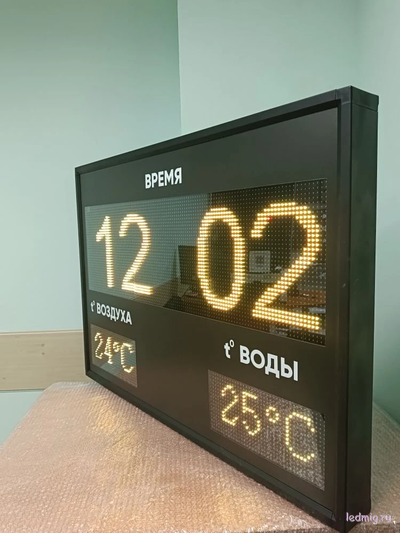 Табло с температурой воздуха и воды 730*1010мм (желтый)