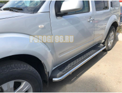 Защита штатного порога труба d53 для Nissan Pathfinder (2004-2010)