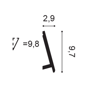 SX179F Гибкий плинтус напольный Diagonal - 9,7*2,9*200см