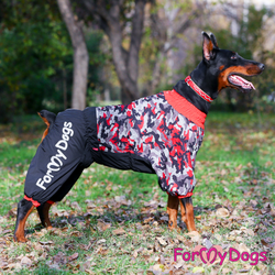 Комбинезон для крупной собаки Черно-красный