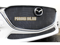 Защита радиатора Mazda 3 2016-2019 black верх (без рамки) PREMIUM