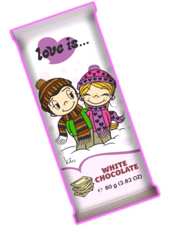 Шоколадная плитка LOVE IS White Chocolate