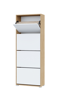 Обувница Домино XXL, дуб золотой/белый