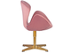 Кресло дизайнерское DOBRIN SWAN, розовый велюр BLUVEL52, золотое основание
