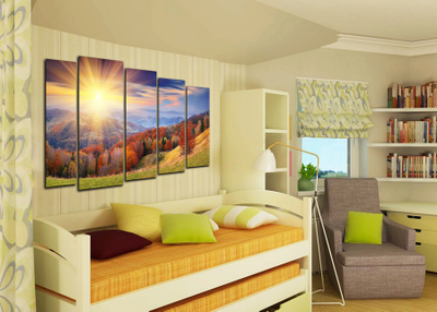 Модульная картина "Просторы лесов"