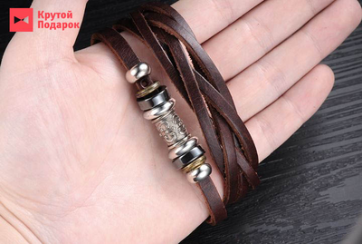 двойной браслет из кожи