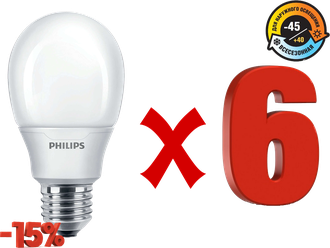 Комплект энергосберегающих ламп Philips Softone Esaver 8w E27