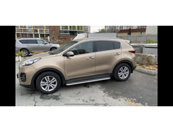 Пороги с накладным листом d53 Kia Sportage 4 (2015-2018)