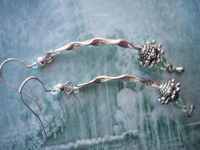 Серьги с флюоритами "Сказка у истоков ручья..."