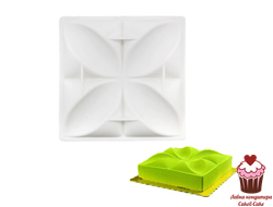 Форма для муссовых десертов Четырехлистник, силикон, Китай