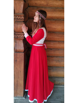 Платье Древо времени крапива красное