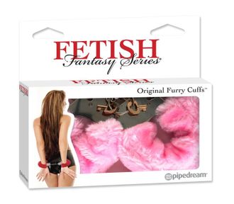 Меховые наручники-металл розовые Fetish Fantasy Series Original Furry Cuffs Pink