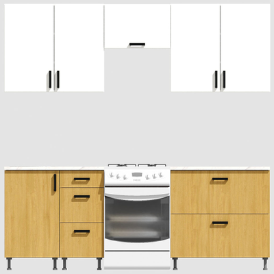 Кухня Эконом 1,8 метра (900х900) Цвет: Белый/Дуб Сонома