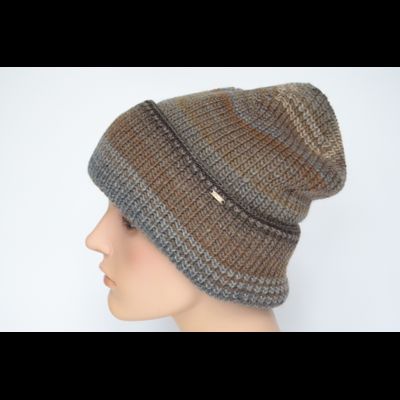 Ореховая вязаная шапка с отворотом Vizio Италия 110 CRY фото