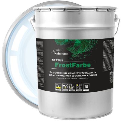 Краска фасадная всесезонная для наружных работ REINMANN Status FrostFarbe Бесцветная база C 9 л