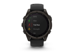 Умные часы Garmin Fenix 8 - 47 мм Solar, Sapphire, титановый угольно-серый DLC с черным ремешком (010-02906-11)