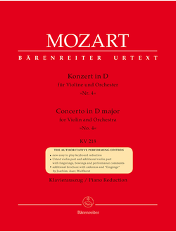 Mozart, Wolfgang Amadeus Concerto for Violin and Orchestra no. 4 in D major K. 218 BA04866-90