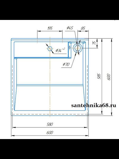 Умывальник Kirovit Престиж - 60*60 шг раковина над стиральной машиной