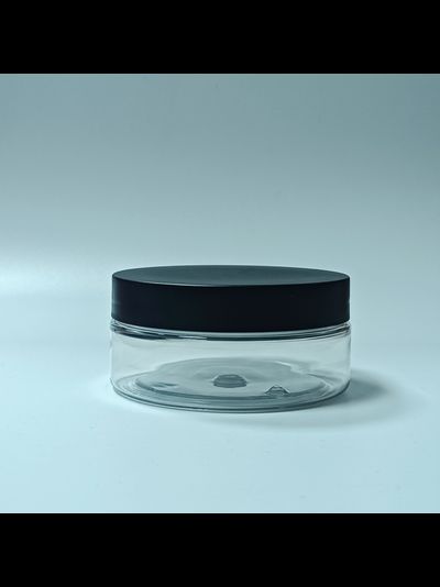 Банка PET 200мл прозрачный с черной крышкой, арт. 200/25-135А3