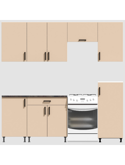Кухня Эконом 1,8 метра с полуколонкой (1300х500) Цвет: Фон бежевый/Фон бежевый
