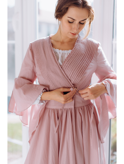 Будуарное платье-халат (Пыльная роза)