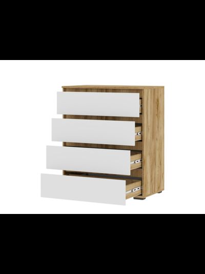 Хелен КМ 02 802 4 ящика комод Крафт золотой/Белый шагрень