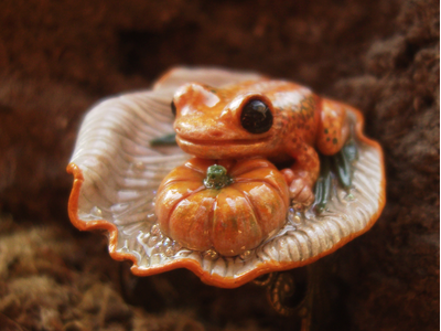 Кольцо с лягушкой "Принцесса Тыковка, наследница Урожайных Полей"