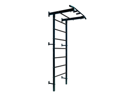 Шведская стенка черная с черными ступенями, с несъемным турником