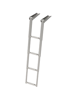 Трап телескопический складной узкий, 4 серых ступени (ширина 264 мм.)