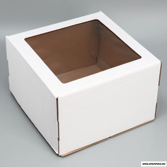 Коробка для торта 30 x 30 x 19 см с окном