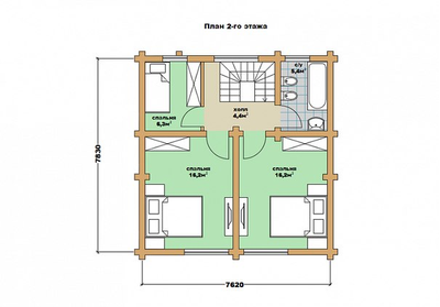 Дом из бревна ДБ-04, площадь 120 м2