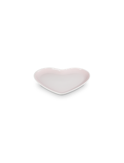 Le Creuset Stoneware Heart Plate Светло-розовая керамическая тарелка в форме сердца