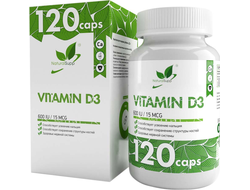 Витамин D3 600 МЕ (Vitamin D3 600 IU), 120 кап. (NaturalSupp)
