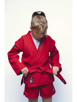 Куртка детская для самбо плетеная ВФС BRAVEGARD Junior красная