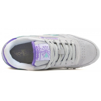 Кроссовки Reebok Classic Leather серые с фиолетовым