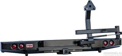 Бампер РИФ задний с квадратом под фаркоп, калиткой и фонарями