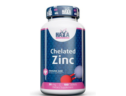 (haya labs) Chelated Zinc (Bisglycinate) 30mg - (100 табл)