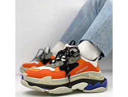 Кроссовки Balenciaga Triple S оранжевые в Новосибирске