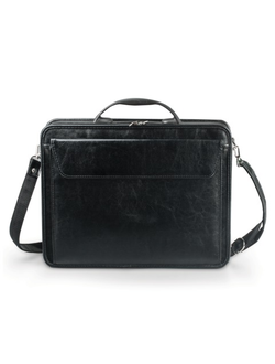 Портфель Паритет, 38х29х6 см, искусственная кожа, черный