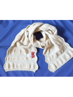 Объемный вязаный шарф Италия Vizio 5853 бежевый