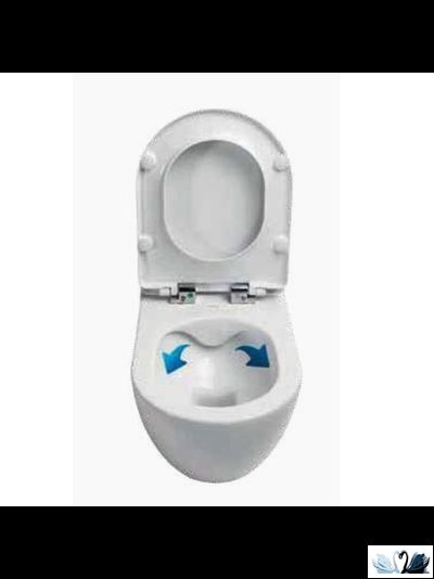 Чаша унитаза Creavit Free FE322-11CB00E-0000 подвесная, безободковая круглая форма, скрытый крепеж