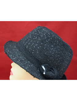 Черная женская шляпа Vizio 5051 с паетками  от дизайнера шляп Vizio италия черного цвета с паетками