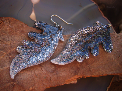 "Крылышки Полумглистой феи", серьги в стиле фэнтези