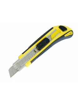 Нож широкий автомат резино-пластиковый корпус,3 лезвия, 18 мм